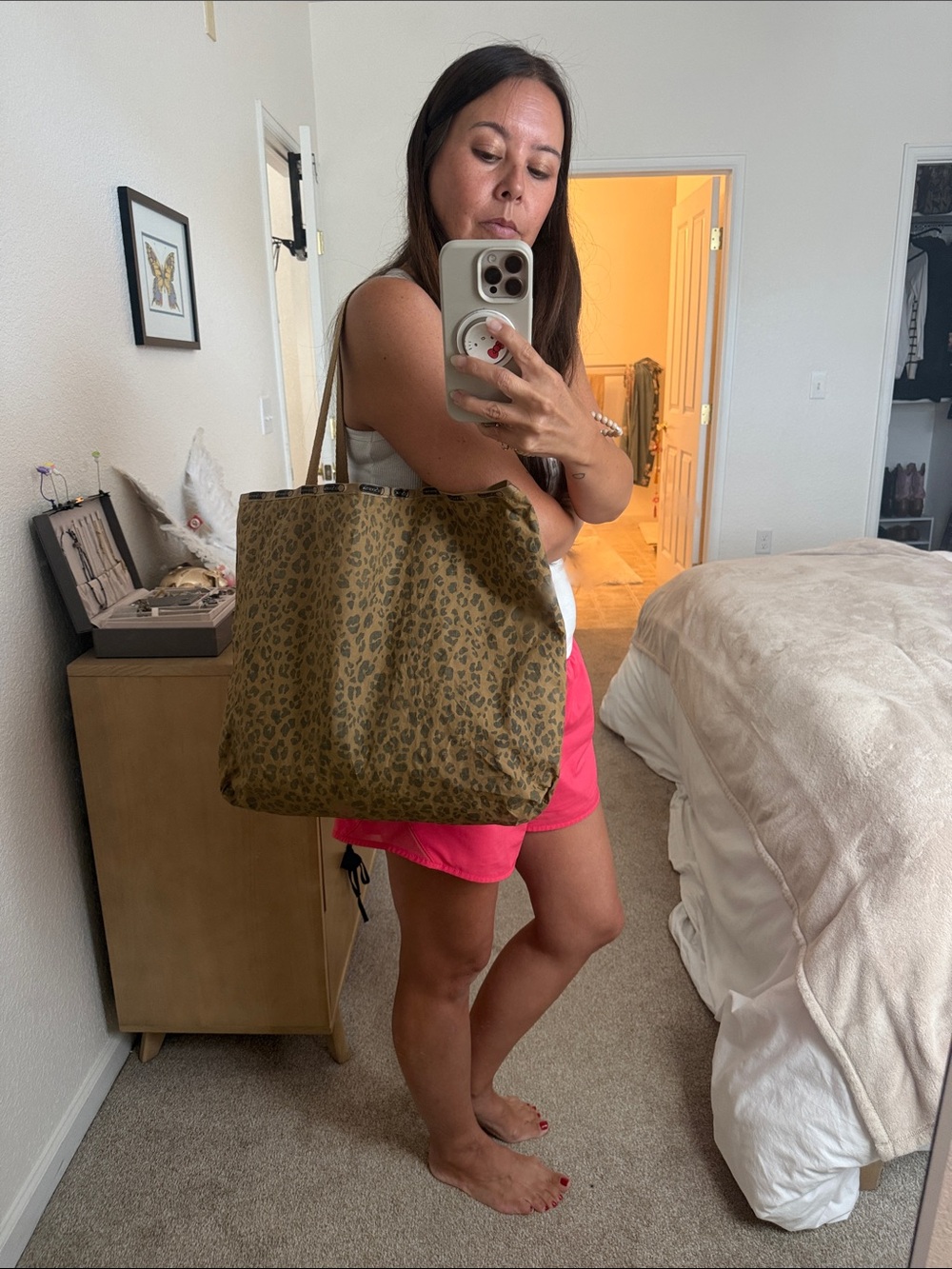 LE SPORTSAC Leopard Print Brown Tote Bag